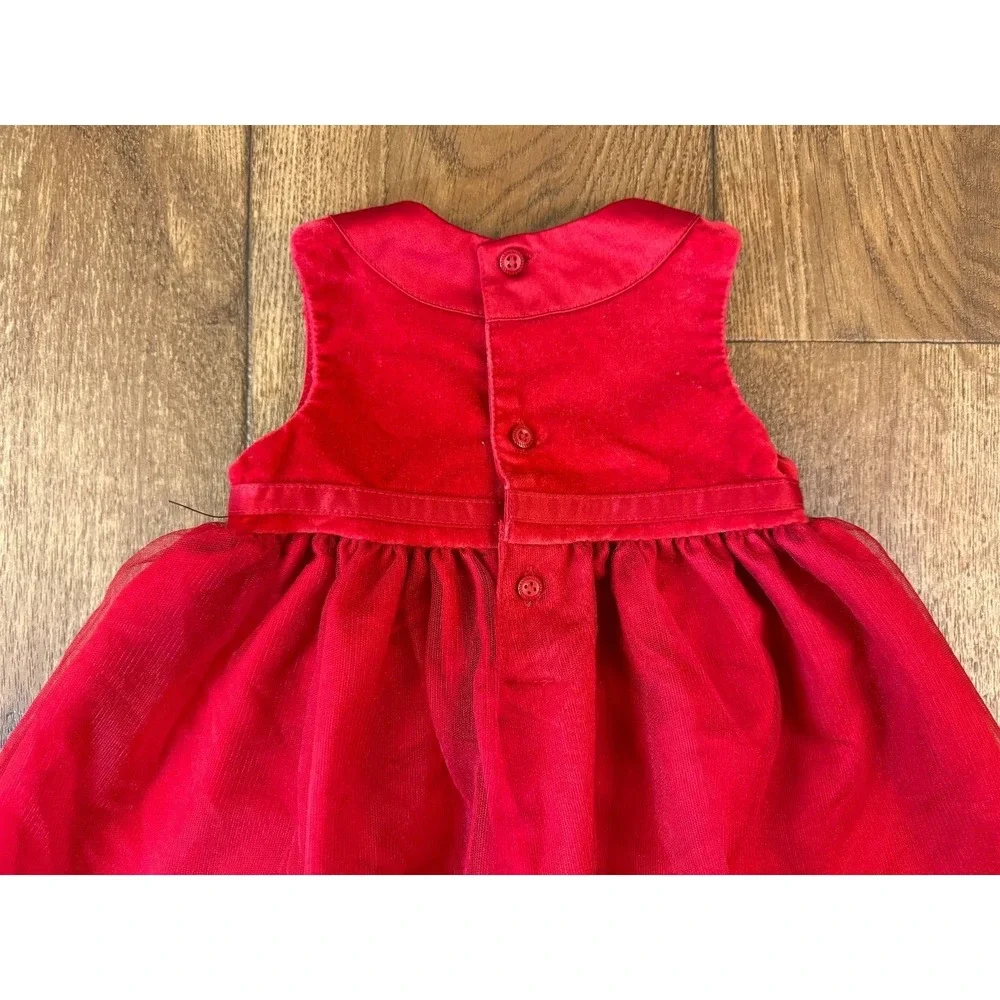 Carters Holiday Christmas‎ Dress Baby Girl 12 Months Red Sleeveless Bow Outfit
